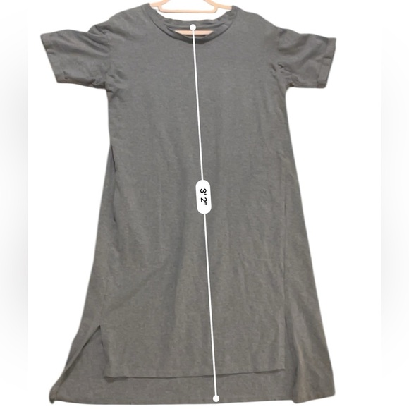 Eileen Fisher jersey cap sleeve dress gray small - Picture 7 of 9